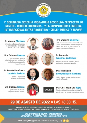 1° SEMINARIO DERECHO MIGRATORIO DESDE UNA PERSPECTIVA DE GENERO- DERECHO HUMANOS